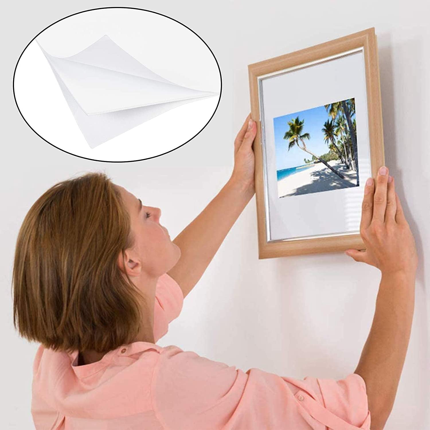 10PCS Self Adhesive Backed Foam Sheet 12x8 Inch White Nonslip EVA Foam Pad Mat with Double Adhesive Back for Furniture Doors 2mm Thick