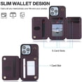 thumbnail image 4 of Decase Crossbody Wallet Case with Credit Card Holder Stand for iPhone 14, RFID Blocking Design,with Wrist Strap Rugged Shockproof PU Leather Case Cover, purple, 4 of 8