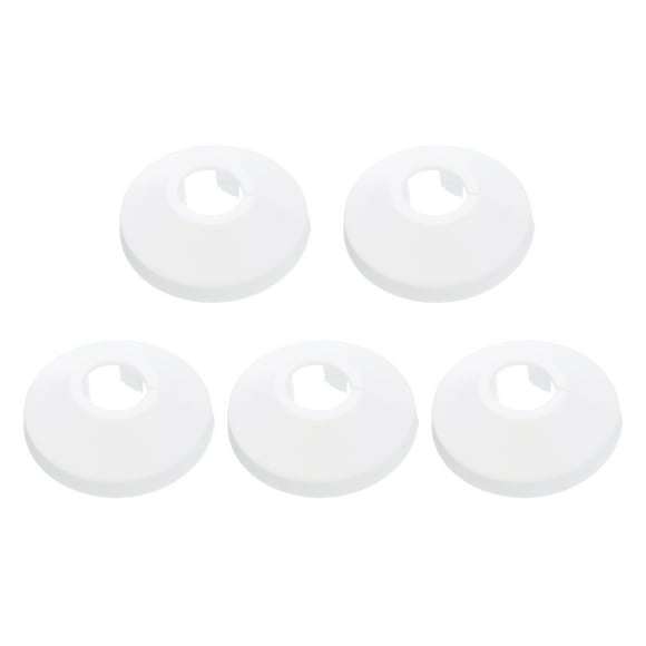 5PCS Pipe Cover Decor 0.7in/17mm Flange Pipe Cover Decor PP Plastic, White