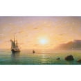 thumbnail image 3 of Goryachev, Alexander 14x10 Black Modern Framed Museum Art Print Titled - Sailboat in the sea. Morning, 3 of 5