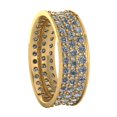 thumbnail image 3 of 4.00Ct Round Natural Diamond Concave Women's 3Row Anniversary Wedding Eternity Band Ring 10k Gold HI SI2, 3 of 3