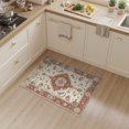 thumbnail image 2 of ODIKA Beige Distressed Vintage Scroll Vine Motifs Pile Playroom for Home Office, Hallway, Laundry Room, Non-Slip Chair-Friendly, 2 of 7