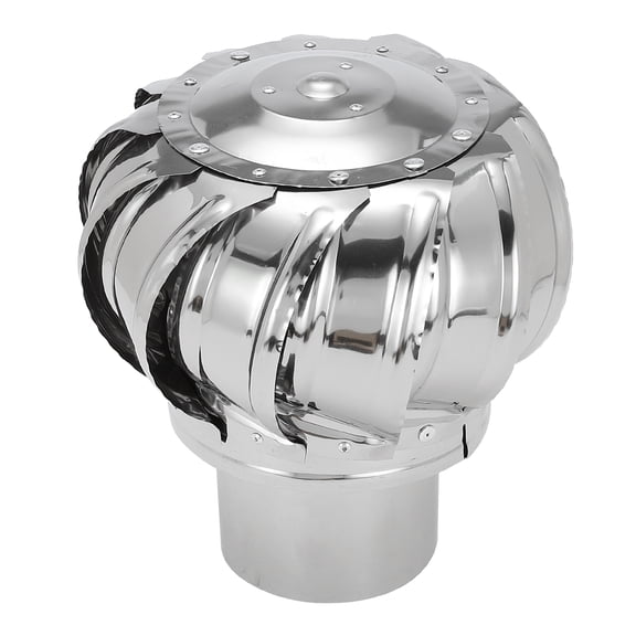 Uxcell 4.3" Size Stainless Steel Roof Vent, Exhaust Wind Turbine Cap Cover 360°Rotation Flue Vent