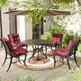 thumbnail image 6 of Pakunoda Chairs Cushions 42" X 21" Tufted Non Slip Pad Seat and Seatback 4 Set Cushion with Ties for Patio Outdoor & Indoor Rocking Chair, Fuchsia Red, 6 of 6