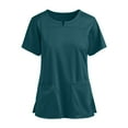 thumbnail image 3 of Mittory V-Neck Women's Scrub Top with Dolman Sleeves & High-Low Shirttail Hem for Comfort, 3 of 4