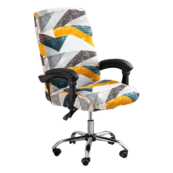 Stretch Printed Office Chair Cover Anti Pilling Machine Washable Computer Chair Slipcover With Zipper for Meeting Room Reception Room Office Home
