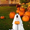 thumbnail image 4 of PATLOLLAV Pet Ghost Cape,Halloween Ghost Dog Costume,White Dog Costumes,Ghost Costumes for Dogs Cats and Felt Pumpkin Candy Buckets for Medium Large Dogs Treat Bags, 4 of 5