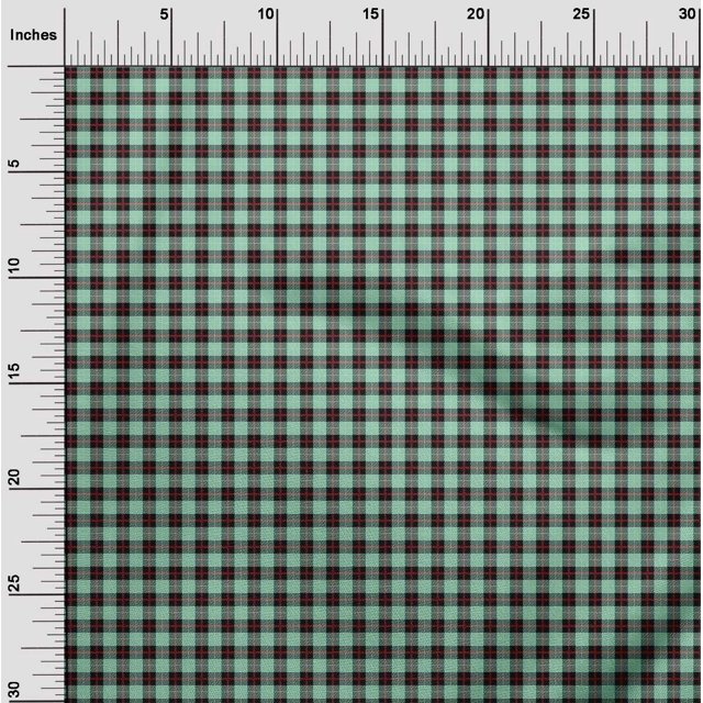 oneOone Cotton Silk Fabric Tartan Check Decor Fabric Printed BTY 42 Inch Wide