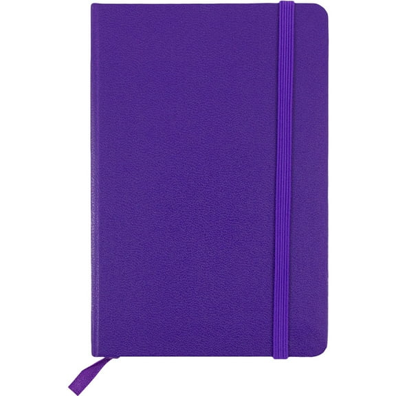 JAM Hardcover Notebook with Elastic Band, 1/Pack, Purple, Travel Size, 4 x 6, 70 Lined Sheets