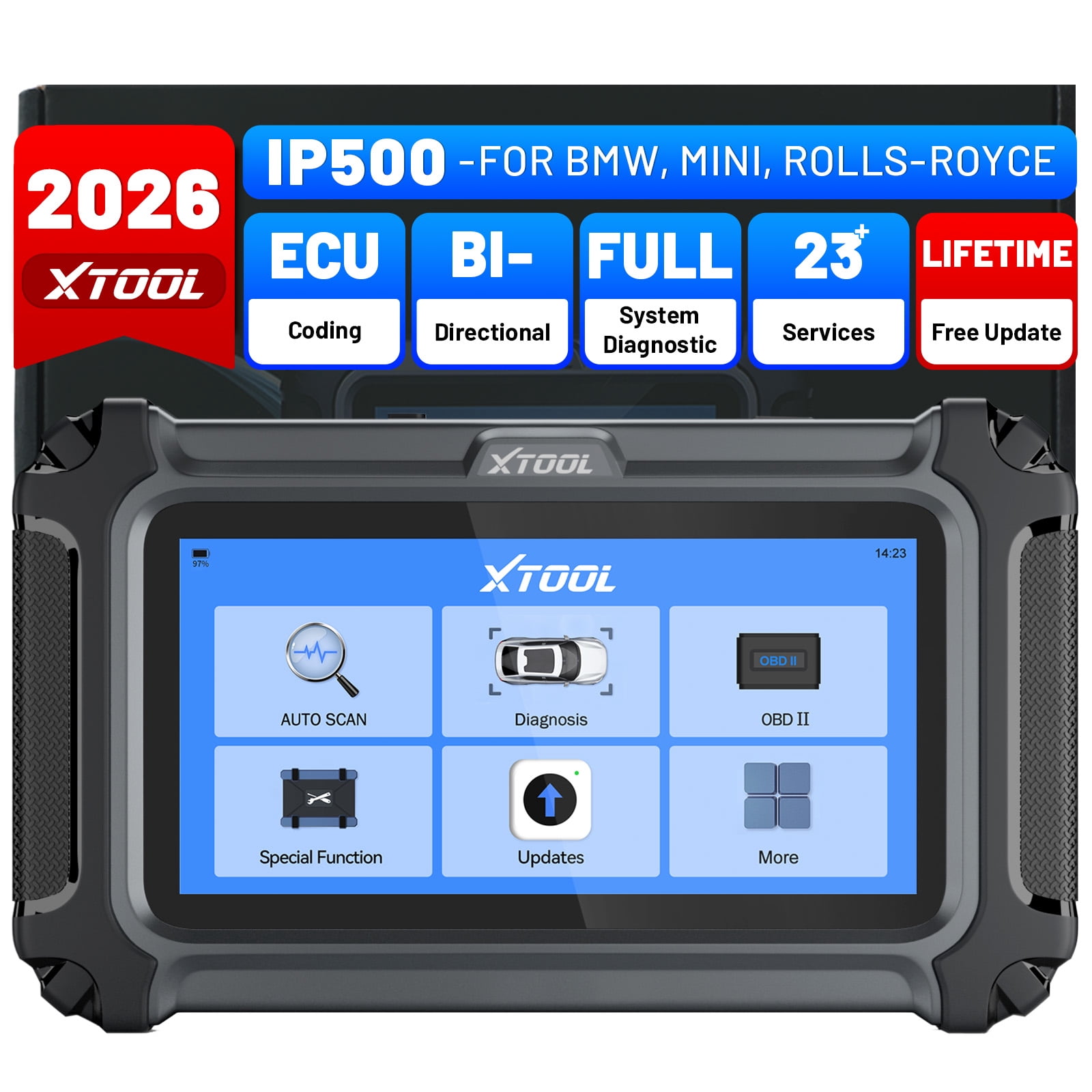 XTOOL IP500 for BMW OBD2 Scanner, Bidirectional Scan Tool, ECU Cod