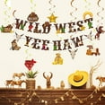 thumbnail image 5 of Cowboy Party Decorations, Cowboy Theme Party Decorations Include Western Cowboy Happy Birthday Banners and Hanging Swirls, Yee Haw Ceiling Streamers for Boys Birthday Western Baby Shower Party Decor, 5 of 5