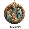 thumbnail image 2 of Lwlmwt Jesus Nativity Scene Christmas The Nativity Day Pendant Wood Christmas Window Pendant Christmas Hanging Ornament for Porch, 2 of 6