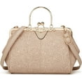 thumbnail image 1 of LHSHID Women Embossing Leather Handbag Multiple Collocations Tote Bag Kiss Lock Messenger Bag Hardware Handle Purse, 1 of 7