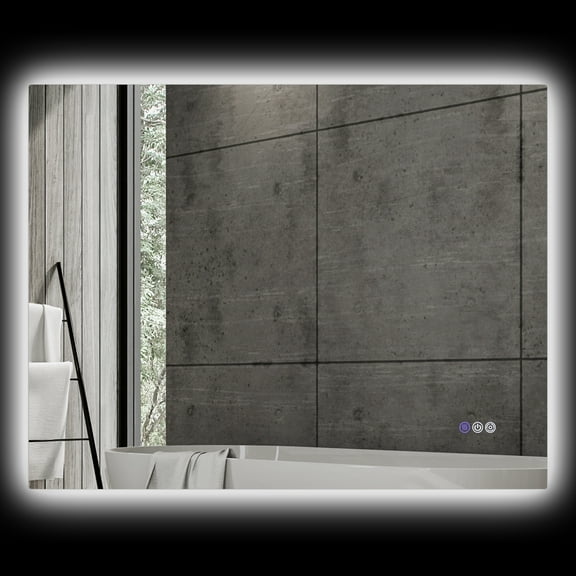 HOMCOM 35" x 28" Dimmable LED Bathroom Mirror w/ Infinite Color Temp