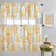 thumbnail image 4 of Yellow Coral Gradient Summer Beach Curtain Tier and Valance Set 3 Piece, Nautical Coastal Ocean Life 3-inch Rod Pocket Window Tier Curtains Valance for Kitchen Living Room, 4 of 9