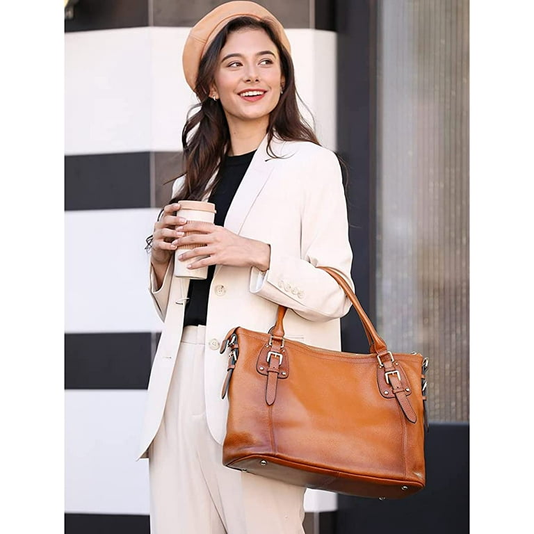 Kattee women's vintage genuine leather cheap tote shoulder bag