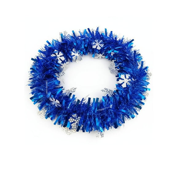Tarmeek Christmas Snowflake Tinsel Garland Metallic Twist Hanging Garland with Snowflake Glitter Thick Tinsel Garlands Xmas Tree Decorations for Xmas Tree Fireplace Home Indoor Outdoor Decor
