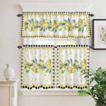 thumbnail image 2 of 3 Piece Kitchen Curtains and Valances Set Yellow Lemon Cafe Curtains 24 Inch Length Summer Botanical Black White Plaid Pastoral Valance & Tier Curtain for Living Room Bedroom Window 54"x18"+27"x24"*2, 2 of 6