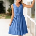 thumbnail image 7 of Summer Dresses for Women 2025 Eyelet Hollow-Out Mini Tank Dresses U Neck Short Sleeve Shirts Sundress Summer Beach Party Dress Belt Sundress Bussiness Work Office Dressess, 7 of 7