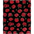 thumbnail image 3 of Rose Flowers Floral Blanket Gifts for Women Kids Girls Mom Wife Boyfriend Girlfriend Husband Birthday Christmas Halloween Easter Wedding Anniversary Decor Home Bedroom Throw Blanket 60"x80", 3 of 5