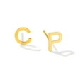 thumbnail image 4 of Floreo 14k Yellow Gold 6.5mm High Polish Initial-F Stud Earrings, 4 of 5
