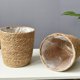 thumbnail image 5 of Maceta redonda trenzada de algas marinas con inserto de plástico para plantar - macetero - 34cm natural, 5 of 6