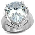 thumbnail image 1 of Alamode 3W1305-5 Bague en Laiton Rhodié pour Femmes avec CZ de Qualité AAA en Transparent - Taille 5, 1 of 1