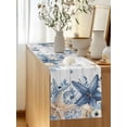 thumbnail image 2 of Summer Sea Stars Shells Table Runner 13x70in Non-Slip Cotton Linen Table Runners, Eucalyptus Leaves Dresser Scarves TableRunner for Dinner Kitchen Dining Wedding Party, 2 of 9