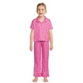 thumbnail image 2 of Barbie Girls Short Sleeve Notch Collar Top and Pants Pajama Set, 2-Piece, Sizes 4-12, 2 of 5