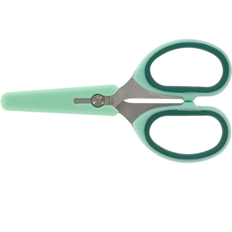 Baby Food Scissors Ceramic，Portable Baby Food Scissors without BPA With Box  And Dust Cover (Green)