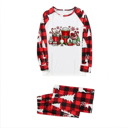 

TAIAOJING Matching Christmas Pajamas for Family Women Child Wear Mother Piece Set Home Snow Printed Parent Set Pajamas Two Warm