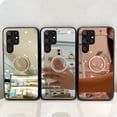 thumbnail image 3 of Compatible with Galaxy S23 Ultra Mirror Ring Case Makeup Diamond Bracket Cute Bling Mirror Stand Kickstand Fashion Luxury Shockproof Protective Cover for Girls Women-Gold, 3 of 6