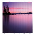 thumbnail image 3 of Ambesonne Nautical Shower Curtain, Calm Lake Tahoe, 69"Wx70"L, Purple, 3 of 5