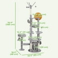 thumbnail image 3 of PawHut 71" Cat Tree Tower with Scratching Posts, Condo, Bed, Light Grey, 3 of 9