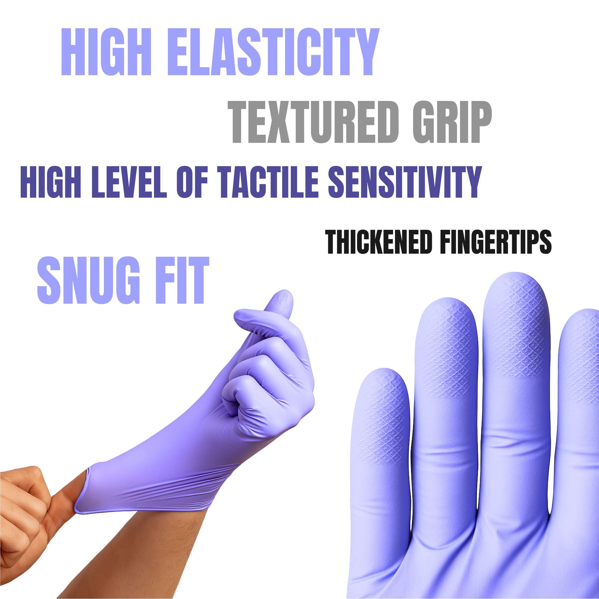 Ventyv Nitrile Exam Gloves – Violet Blue, 3.5 mil, Small – Latex-Free, Powder-Free – 2000 Gloves (10 Boxes of 200)