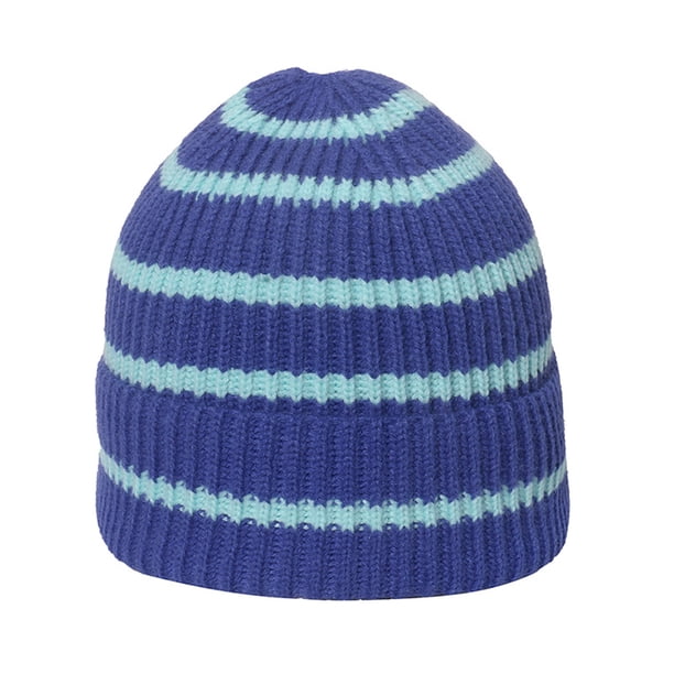 Gorro de invierno con puños suaves, pompón, punto a rayas, calavera, holgado, gorro de esquí a rayas