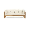 thumbnail image 2 of Euroco Rustic Outdoor Extendable Daybed with Cushions – Acacia Wood Frame, Water-Resistant Fabric, X-Design Panels, 2 of 9