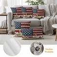 thumbnail image 6 of Coastal American Flag Outdoor Waterproof Pillow Covers, Starfish Shell Vintage Decorative Square Throw Pillowcase Sofa Cushion Sham for Patio/Couch/Chair, 18"x18" 2 Pack, 6 of 8