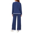 thumbnail image 6 of UVN Outfits Sets for Women Casual 2 Piece Lounge Sets Fall Long Sleeve Tops and Wide Leg Pants Tracksuits Pajamas Sets with Pockets, 6 of 11