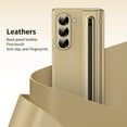 thumbnail image 3 of for Samsung Galaxy Z Fold 5 Case: Support All Magsafe Accessories | Fold 5 New Slim S Pen  Holder & Free Stylus | Hinge Protection, PU Leather Back, Tempered Glass Screen Protector - Gold, 3 of 12