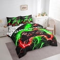 thumbnail image 3 of Castle Fairy Video Game 7-Piece Twin Bedding Sets for Teens Women Men,Abstract Orange Lightning Bedding Comforter Set,Gradient Gamer Breathable Sheet Sets,Super Cozy Room Decor, 3 of 8