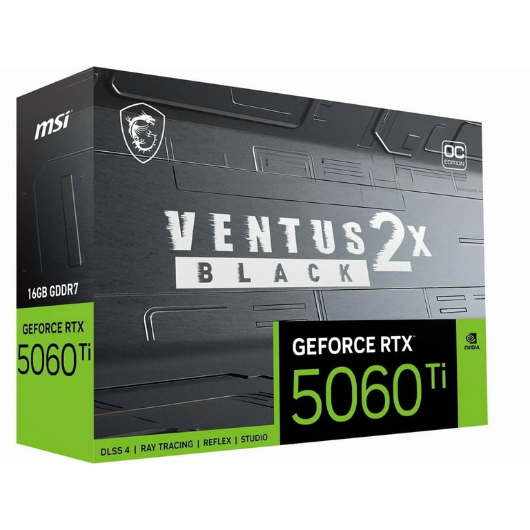 MSI NVIDIA GeForce RTX 5060 Ti Graphic Card - 16 GB GDDR7 - Black