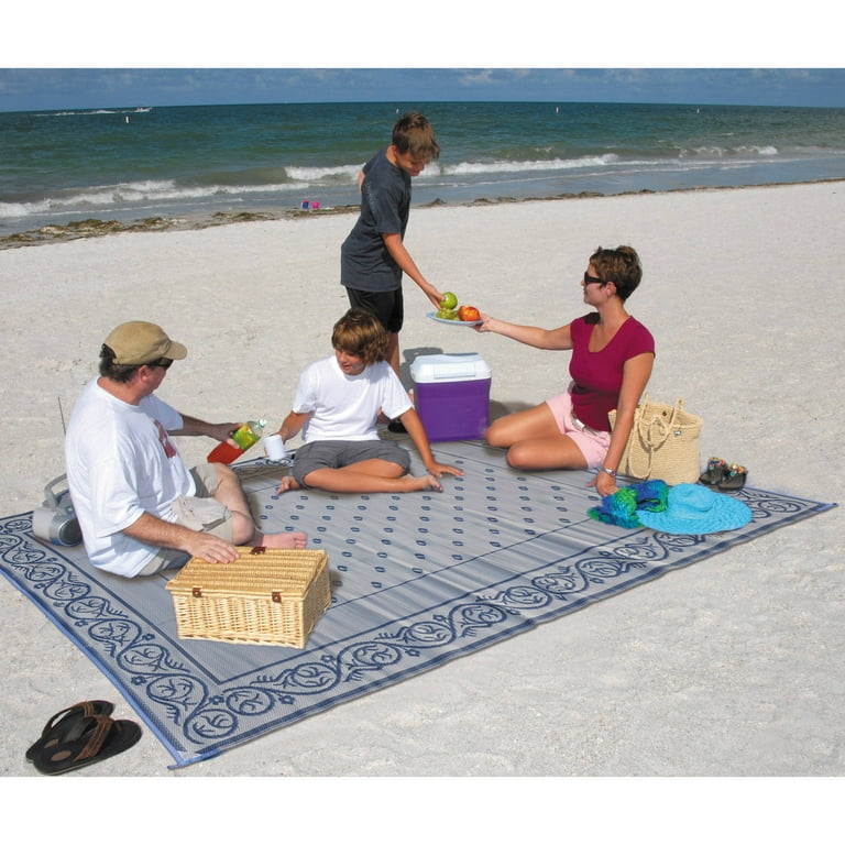  Stylish Camping 8-Feet x 18-Feet Outdoor RV Home Patio  Reversible Mat - Brown/Beige : Automotive