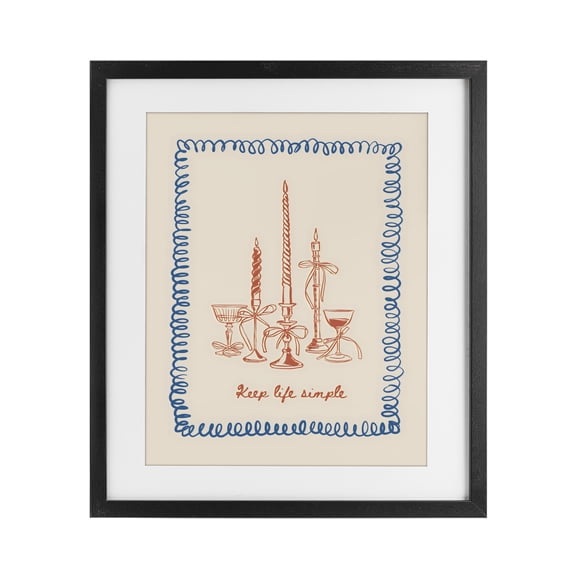 Stupell Industries Shabby Chic Keep Life Simple Candles Black Framed Print Under Glass, 13 x 16, by The Prints Vibe