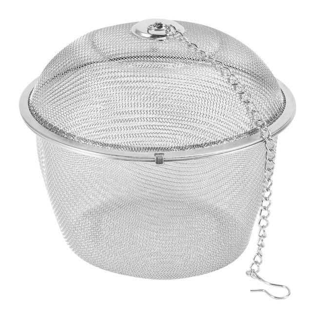 Infusor de té con bola de té de malla con cierre giratorio de acero inoxidable adicional con cadena como se muestra