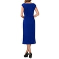 thumbnail image 3 of INSPIRE CHIC Women's Formal Sheath Dress Ruched Boat Neck Cap Sleeve Elegant Work Office Dresses S Royal Blue, 3 of 6