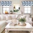 thumbnail image 4 of Summer Marine Life Valance Curtain Watercolor Navy Blue Sea Turtle Ocean Seaweed Wave Window Valances Rod Pocket Short Curtains Window Treatments for Kitchen Bedroom Bathroom Laundry 60" x 18", 4 of 9
