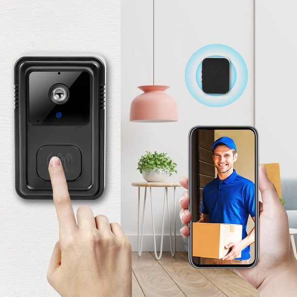 Timbre inteligente WiFi de bajo consumo, visión nocturna de alta definición, videollamada, imagen, intercomunicador para el hogar, timbre visual, timbre inteligente.