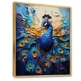 thumbnail image 2 of Designart "Feather Drips Peacock I" Animals Floater Framed Canvas Print, 2 of 7