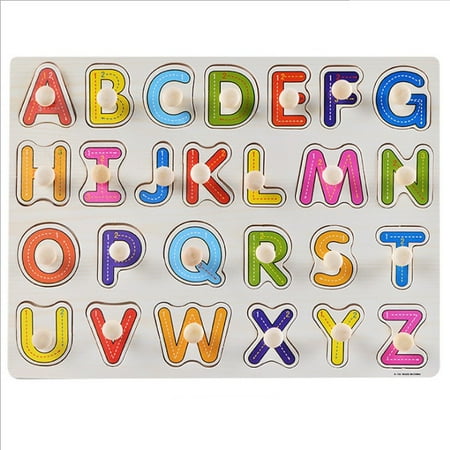 See Inside Alphabet Puzzle - Mosunx Kid Early Educational Toys Baby Hand Grasp Wooden Puzzle Toy Alphabet